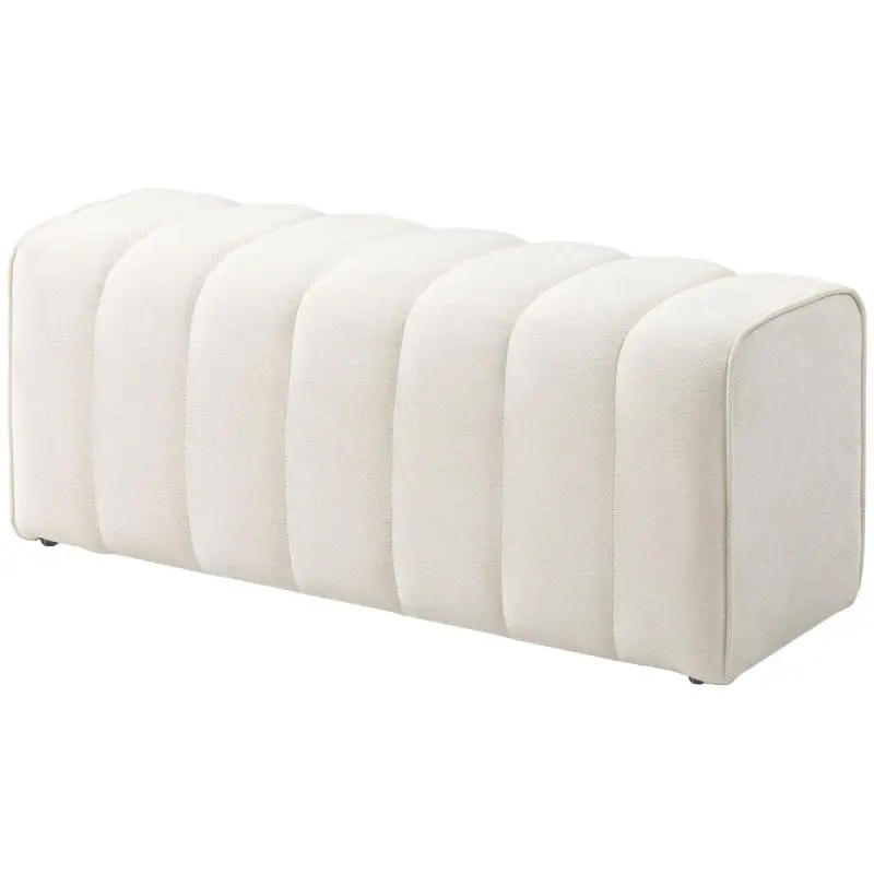 Modern Wooden Frame Upholstered Bedroom Bench, Loads up to 220 kg, Cream White