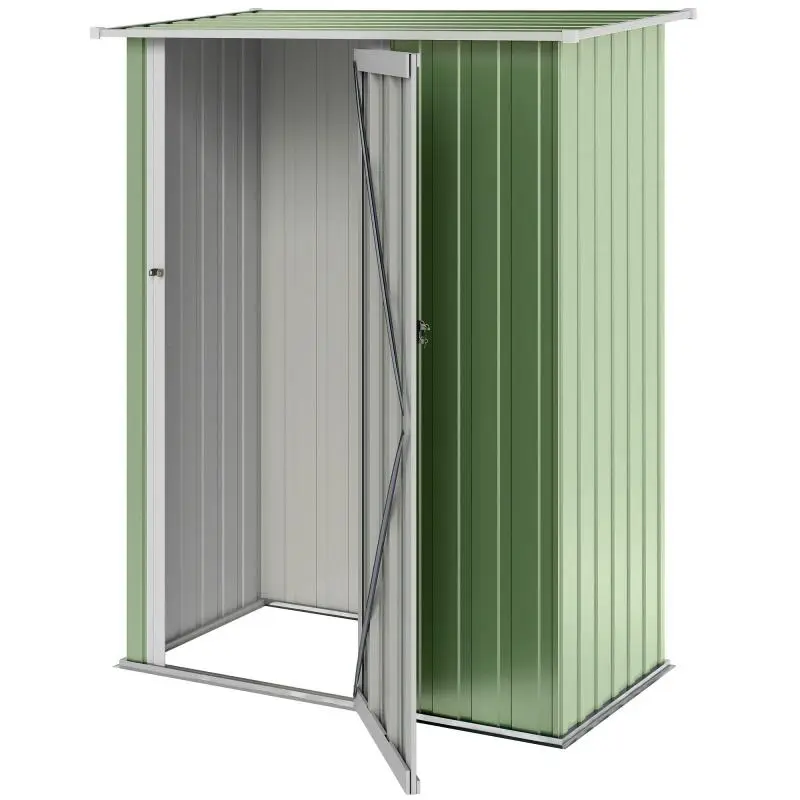 Metal Garden Shed 1.07 square meter (142 x 86 x 189 cm) with Pent Roof, Lockable Door, and Weather-Resistant Design – Outdoor Garden Shed for Backyard/Outdoor Use