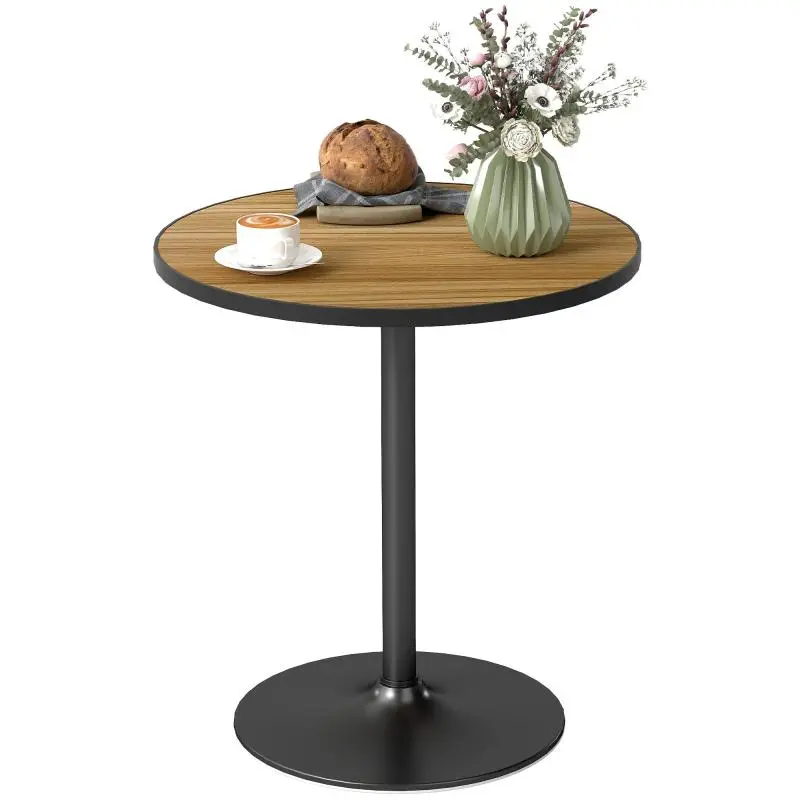 Round Dining Table with Oak-effect Finish, Suitable for 2–4 People