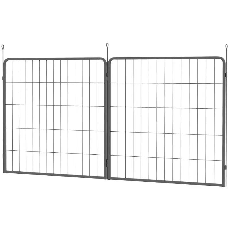 2-Piece Extension Set for Puppy Playpen, Dog Fence Panels, Pet Play Area, Steel Puppy Fence