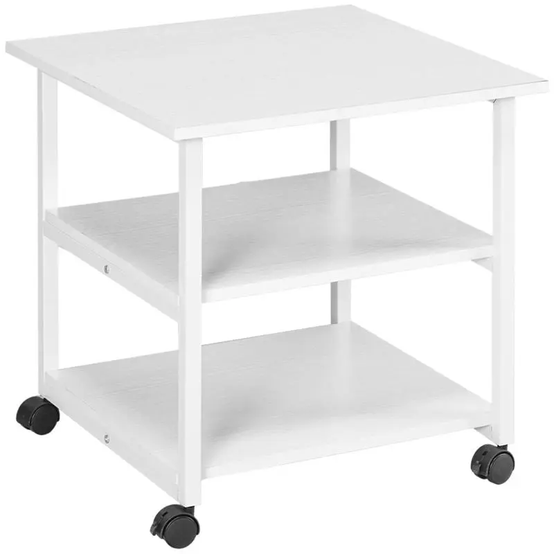 Mobile printer stand, 3-tier printer stand, steel printer holder, 50 x 50 x 52.5 cm