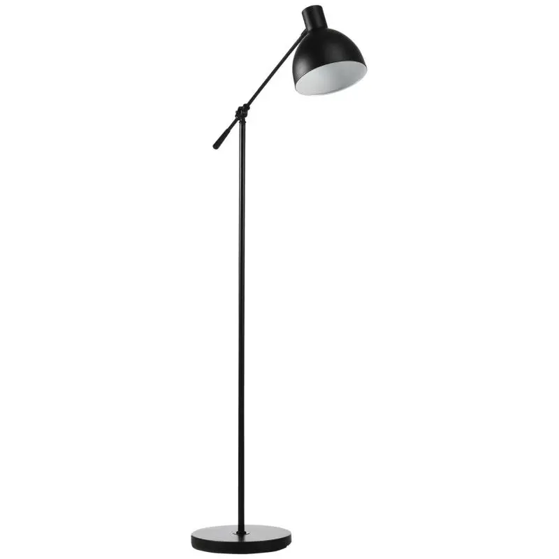 Floor lamp in industrial design, height adjustable, floor switch;30 cm x 30 cm x 131 cm, black