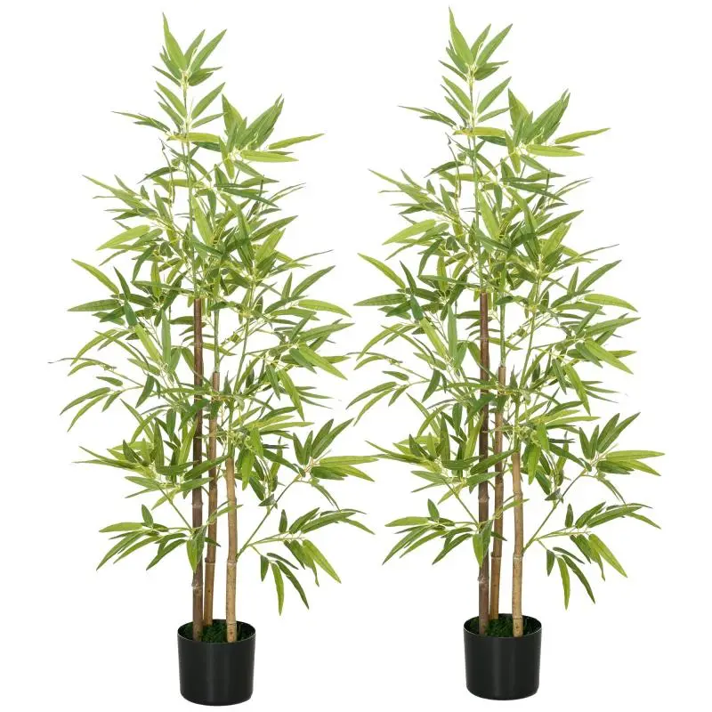 Artificial bamboo tree, 120 cm tall with pot, interior decoration, highly realistic.