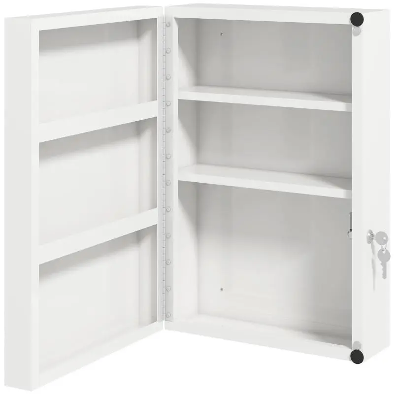 Medicine cabinet, lockable medication cabinet with 6 shelves for kitchen, hallway