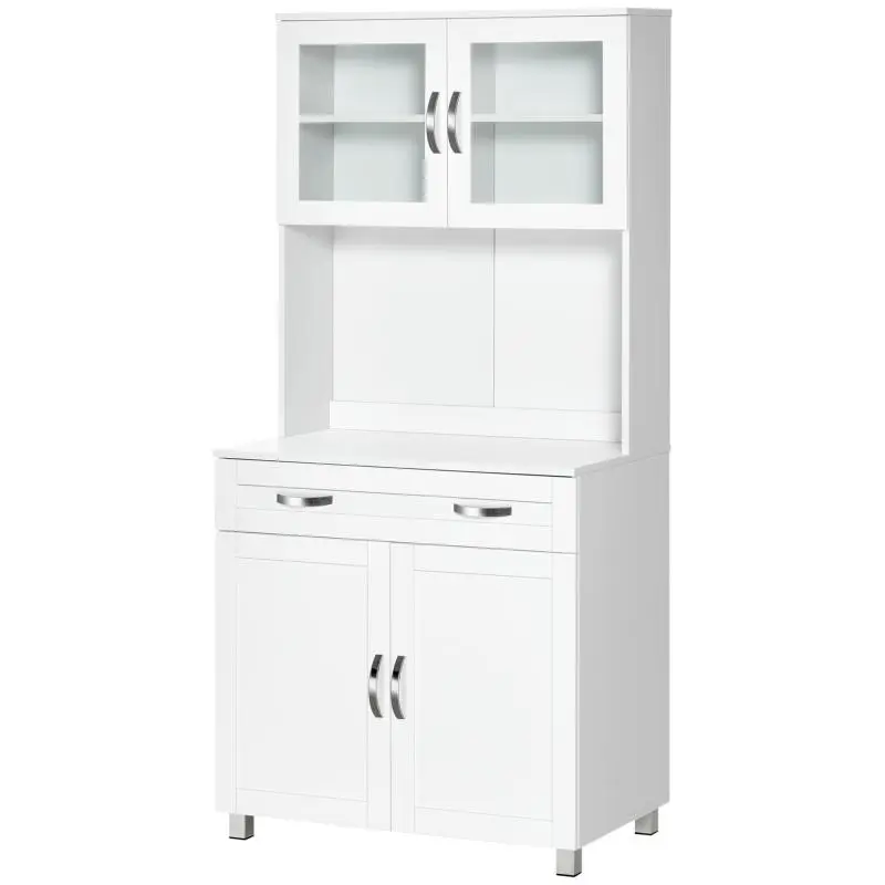 Kitchen Sideboard / Buffet / Dining Room Cabinet with Adjustable Interior Shelves and Drawer – White