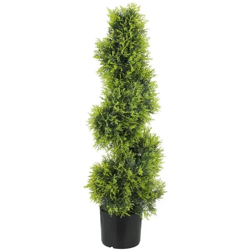 90 cm Artificial Spiral Cypress Plant – Potted Plastic Plant – Modern Decor