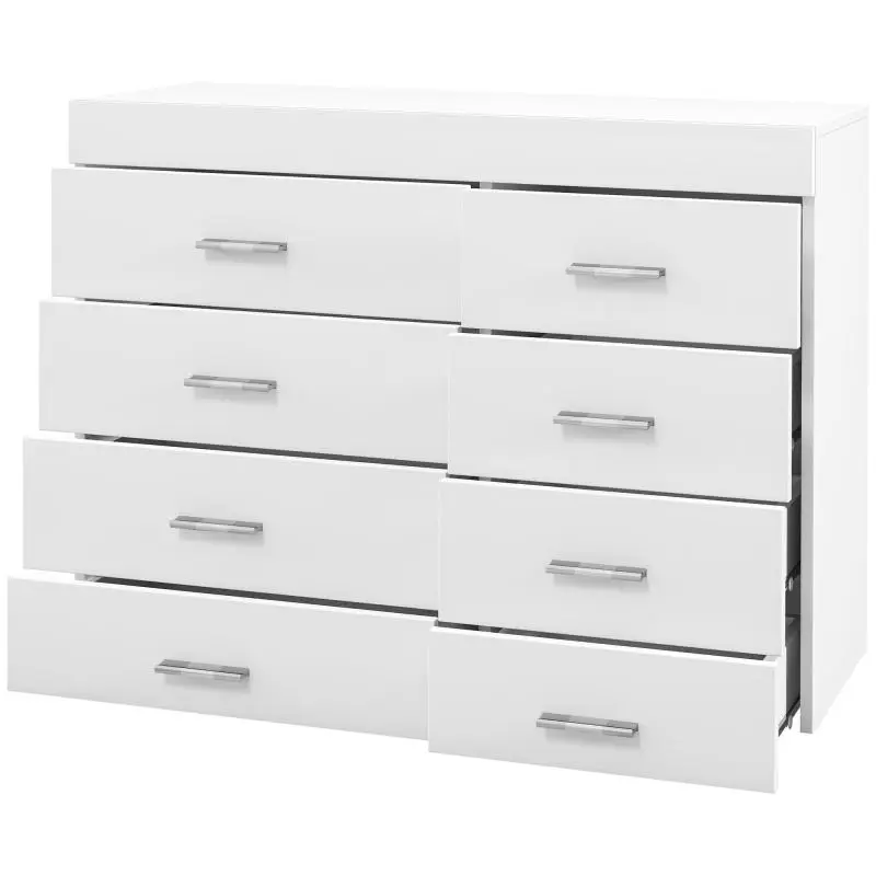 White Wooden Chest of Drawers (90×35×73 cm) for Bedroom, Kitchen, or Bathroom