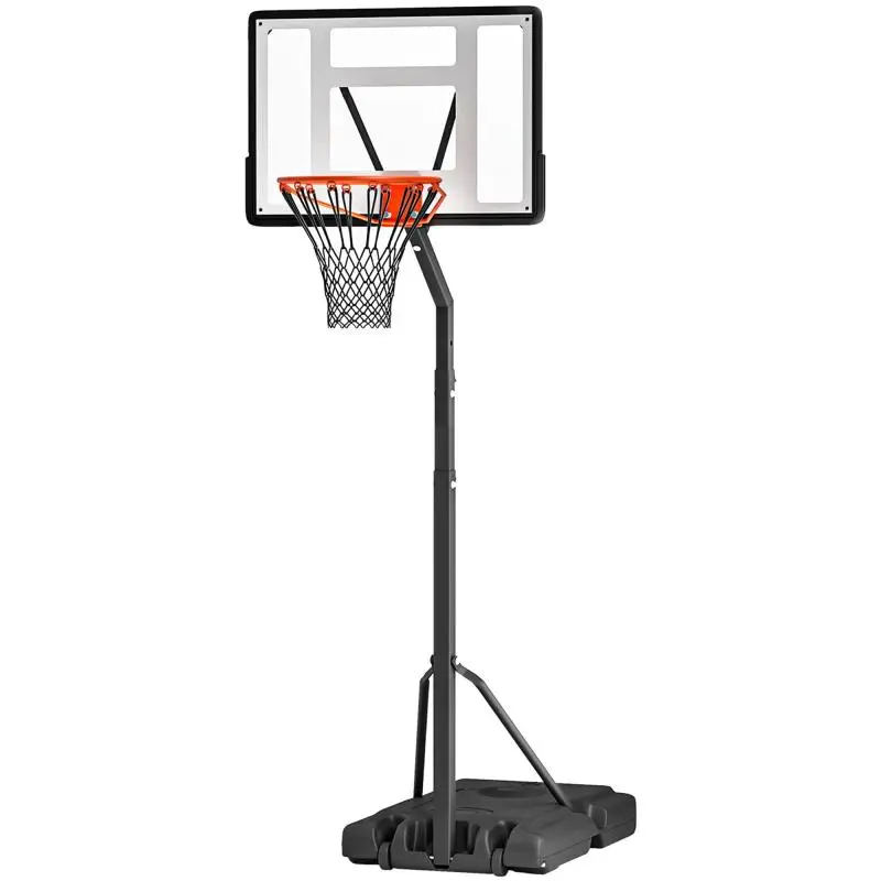 Outdoor Basketball Hoop with Stand, 255–305cm height Adjustable, Basketball Stand with Wheels, Basketball Backboard Stand, Basketball System, Steel