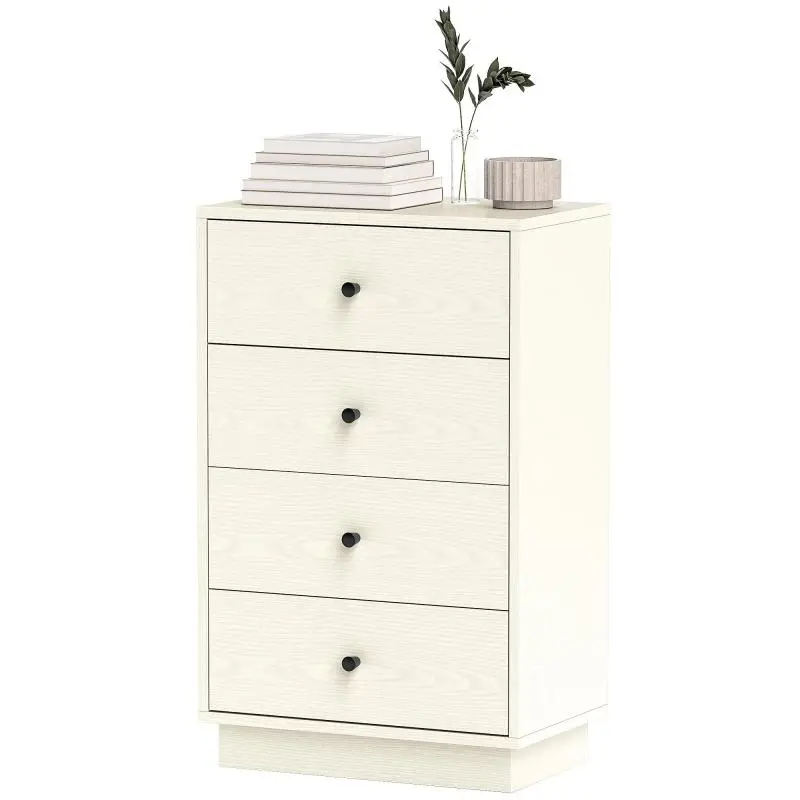 Modern 4-drawer chest, storage unit for bedroom, living room, or entryway, 47 x 29 x 75 cm, cream