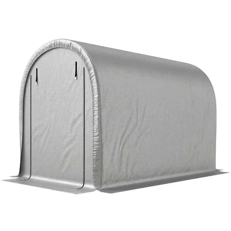 Garden Storage Tent – Galvanized Steel & 160g/m² Anti-UV PE – For Motorcycles and Lawn Mowers – 159x240x185cm – Light Grey