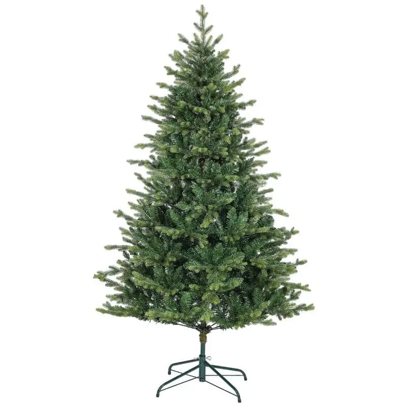 180 cm artificial Christmas tree, realistic tree with 1,660 hinged branch tips, metal stand, green