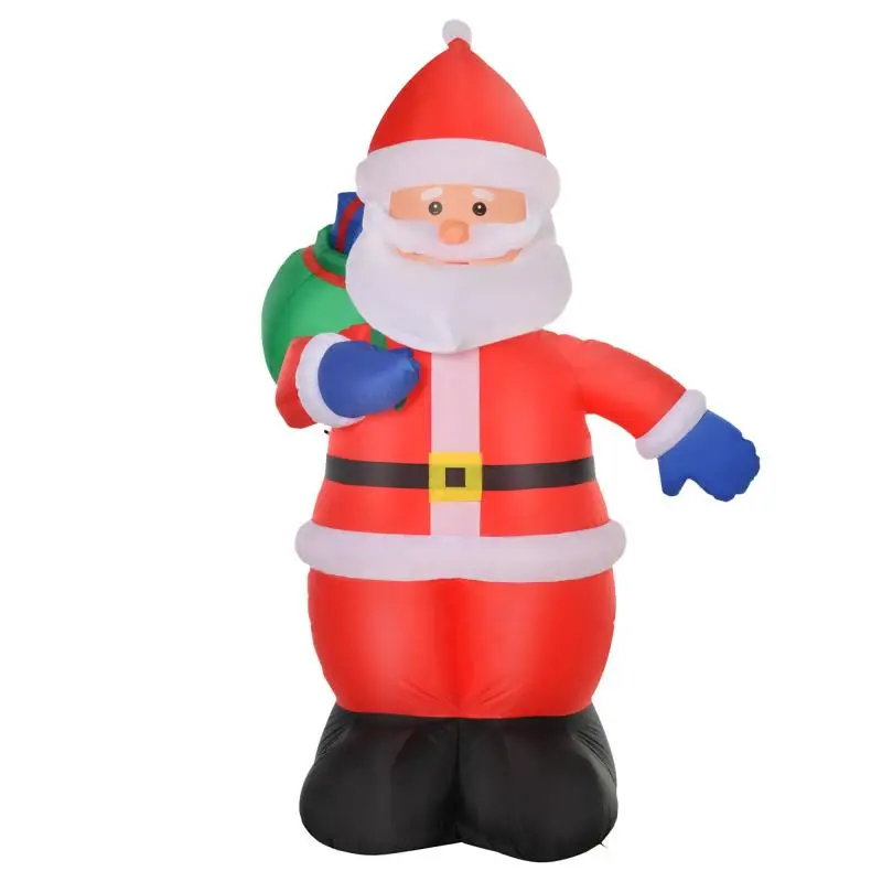 2.4m Inflatable LED Santa Claus with Sack – Waterproof Polyester – Red