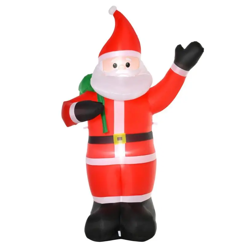 Santa Claus, 2.40 m tall, with LED lighting, self-inflating garden decoration