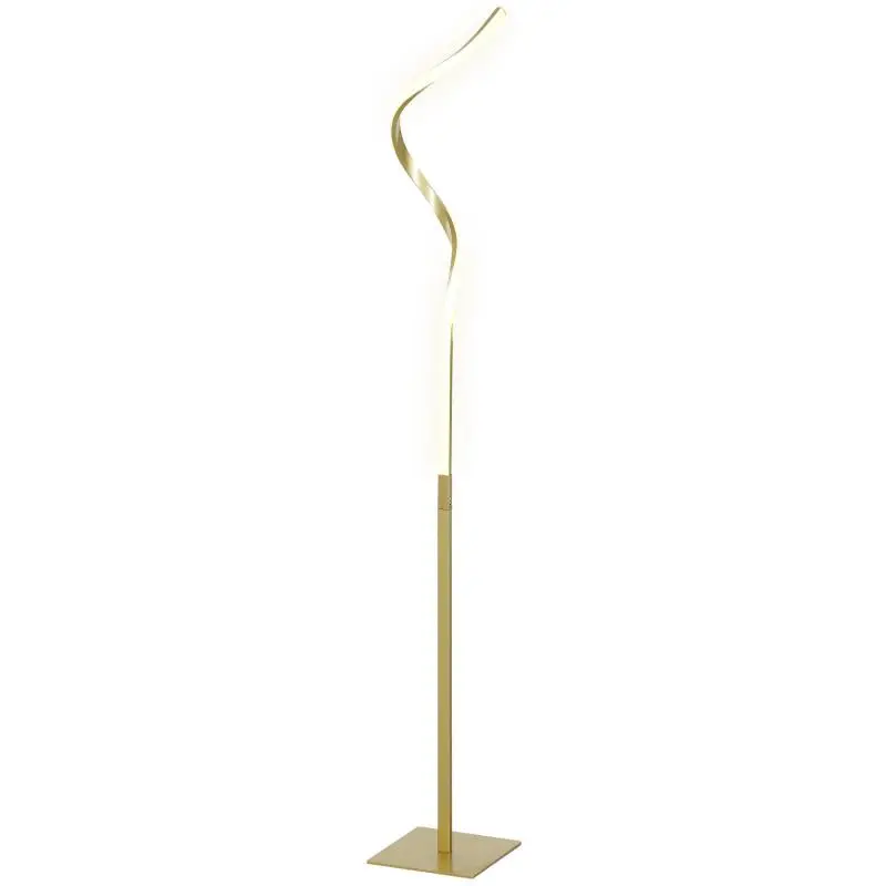 Spiral LED Floor Lamp with 3 Adjustable Brightness Levels and Foot Switch, Gold