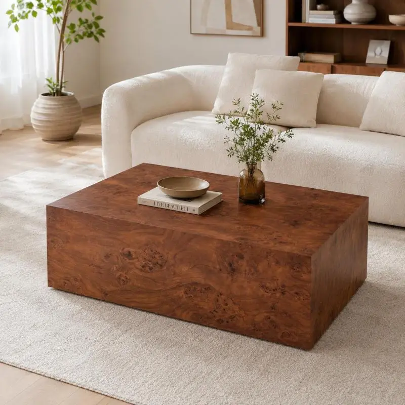 Minimalist coffee table with a wood-effect finish – modern living room table, versatile use, sturdy construction, easy-care surface, approximate dimensions