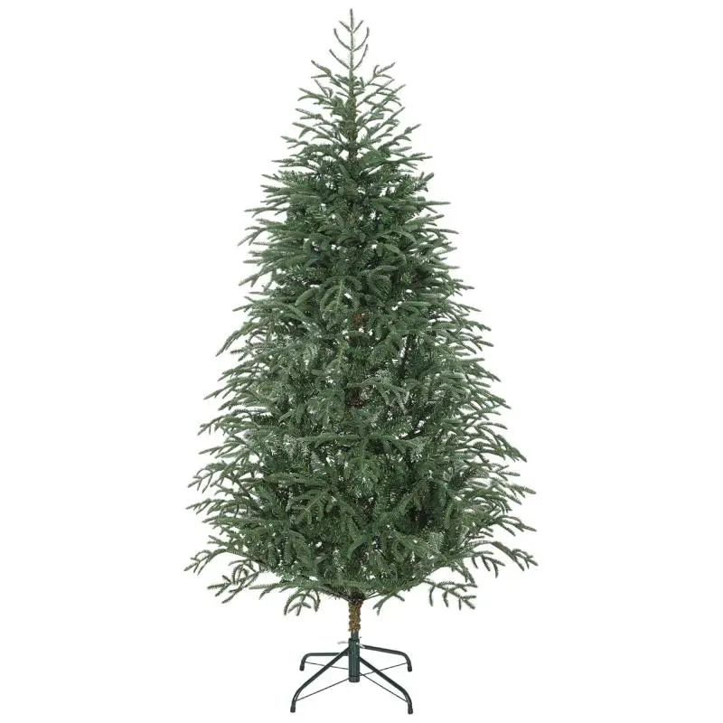 180 cm Fire-Retardant Artificial Christmas Tree with 1,814 Realistic Tips and Foldable Metal Base