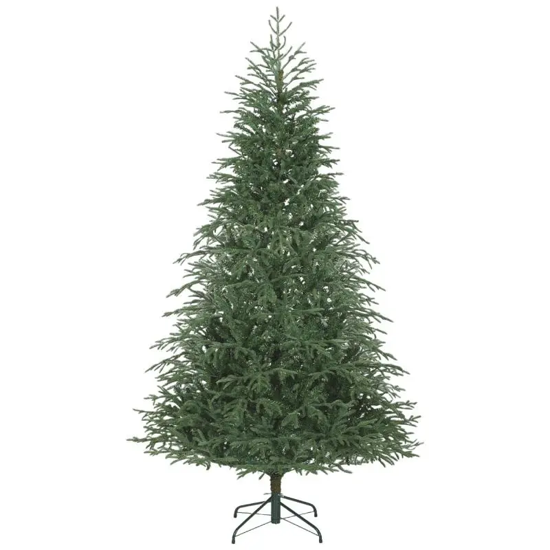 210 cm Fire-Retardant Artificial Christmas Tree with 2,942 Realistic Branches and Foldable Metal Base