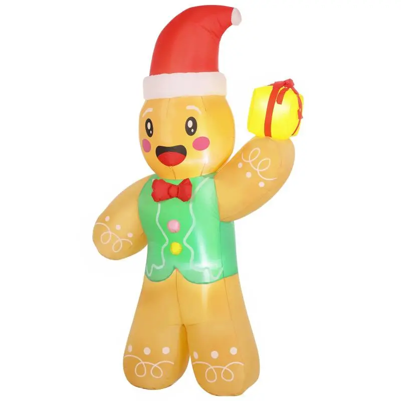 2.5m Inflatable Christmas Gingerbread Man with LED Lights