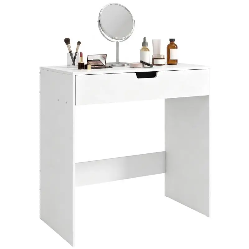 Dressing table with drawer, modern makeup table for bedroom, 75 x 40 x 75 cm, white