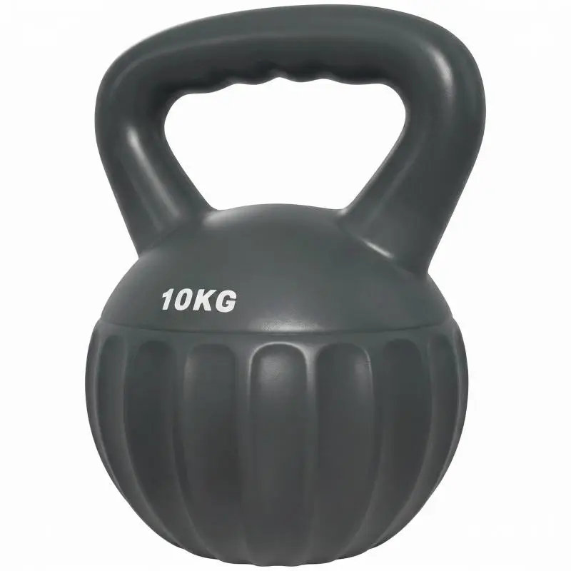 10 kg Kettlebell, Weight with Non-Slip Handle, Ball-Style Weight, Strength Training, Workout, for Gym, Grey