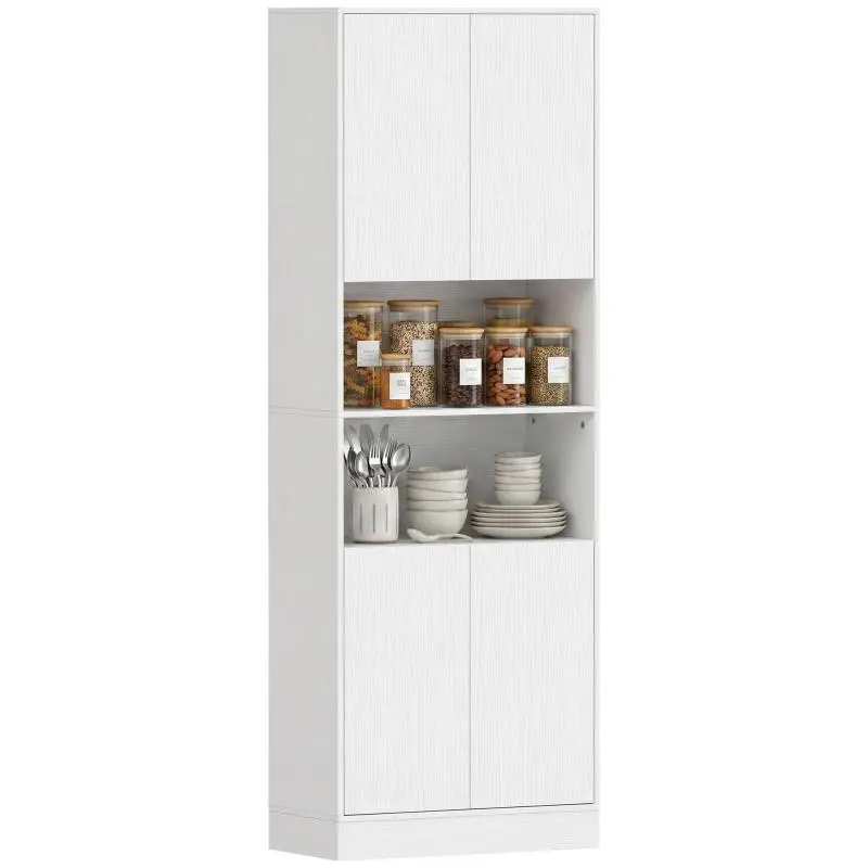 Tall 4-Door Kitchen Cabinet, Soft-Close, 60x30x170 cm, White