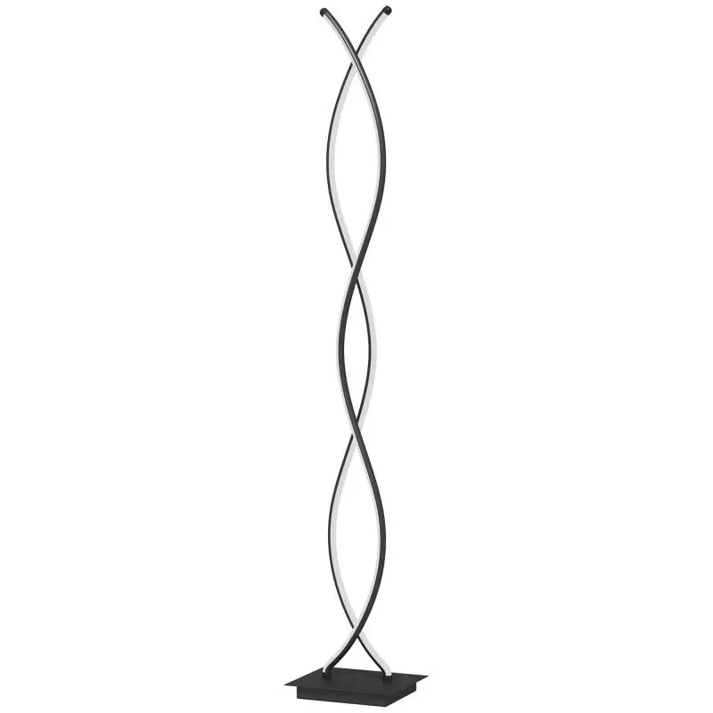Black Dimmable Double-Spiral LED Floor Lamp