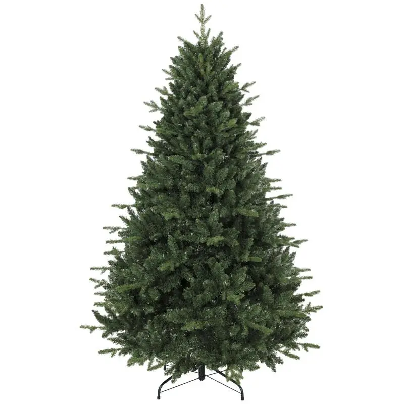 Realistic artificial Christmas tree (molded-needle fir) with 1,237 tips and metal stand, 180 cm, green