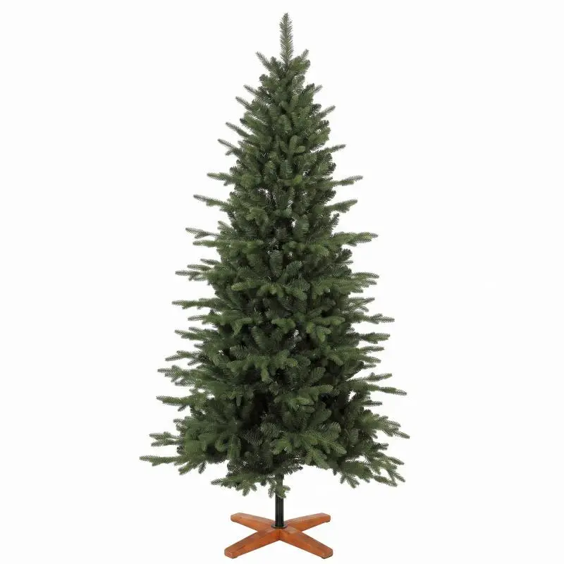 Artificial Christmas Tree with Hinged Wooden Stand – Molded-Needle Fir – 1,438 Tips – 180 cm – Green