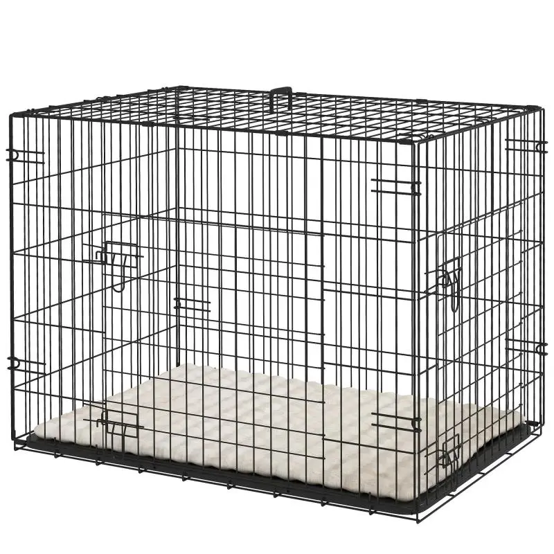 Collapsible dog cage for small dogs 75 x 48.5 x 53 cm Black