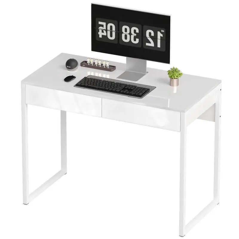 Desk 100 x 50 cm – Computer Desk / Office Desk with 2 Drawers, for Small Spaces