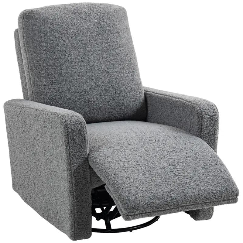 Recliner chair, relaxation chair with fleece cover, adjustable backrest, upholstered chair, steel, grey