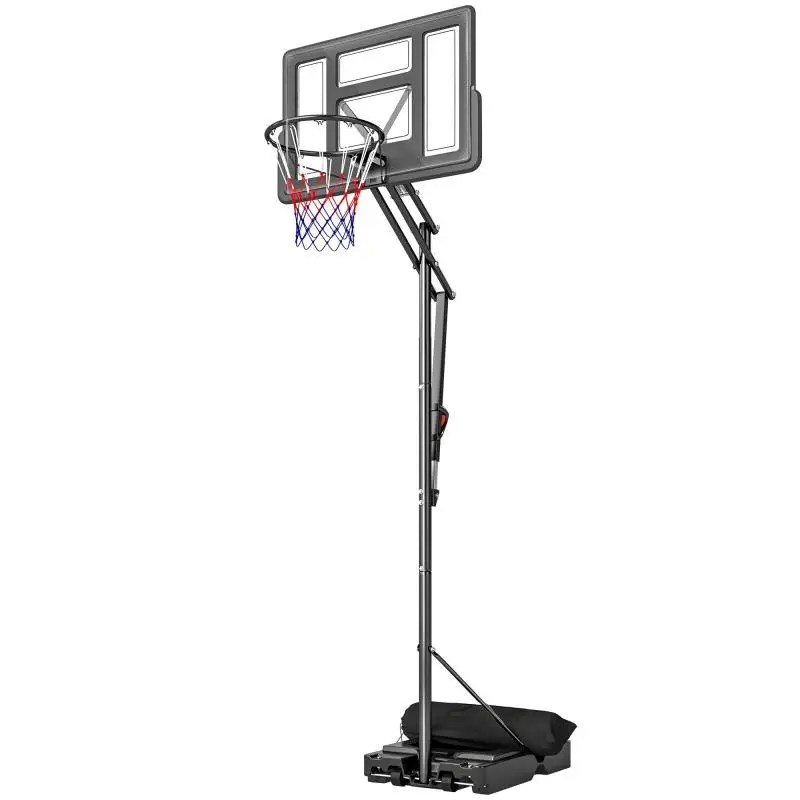 Outdoor Basketball Hoop with Fillable Base and Wheels – Steel, PE, and PC – 120x120x370 cm