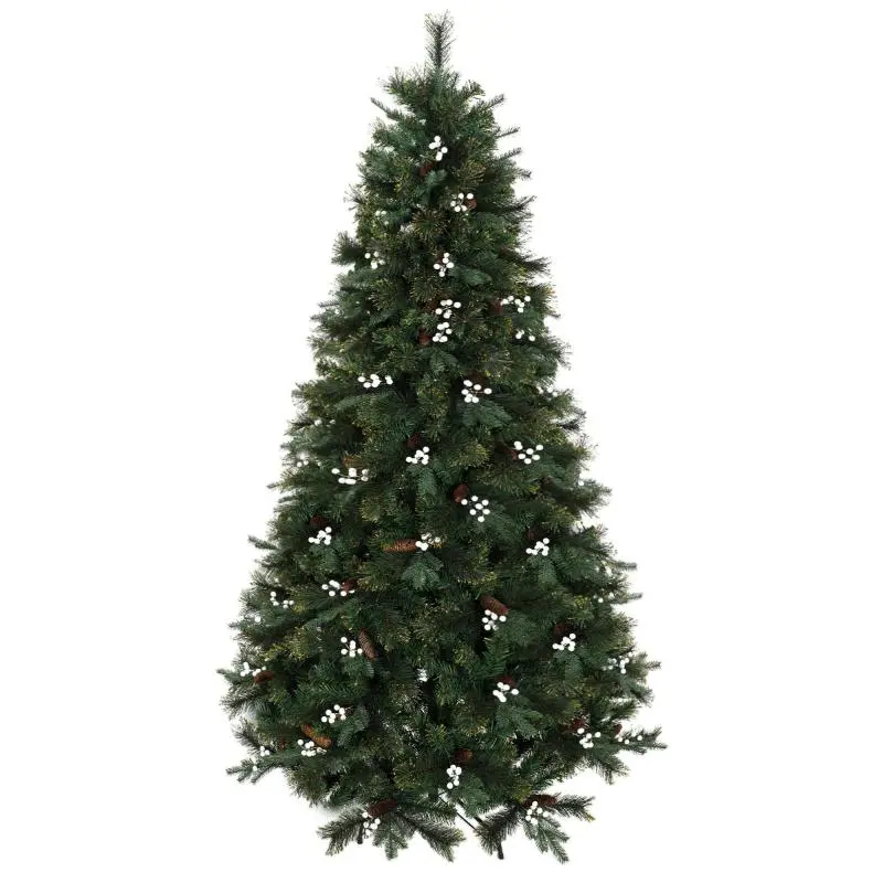 220 cm Artificial Christmas Tree with 1,116 Tips, Folding Metal Base, and Hinged System – Realistic, Full, and Green
