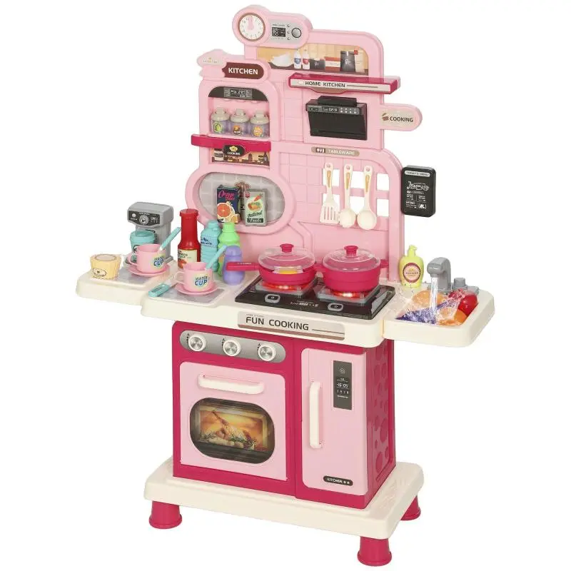 33-Piece Play Kitchen for Kids (Ages 3–6) – Includes Accessories, Lights, Sound, Storage, Play Sink, Stove, and Oven