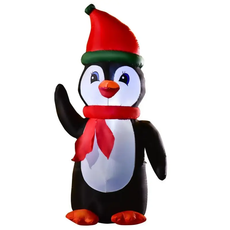155cm Inflatable Christmas Penguin Decoration with 3 Built-in Lights – Inflatable Christmas Decor for Indoor, Outdoor, Garden, Party, and Yard