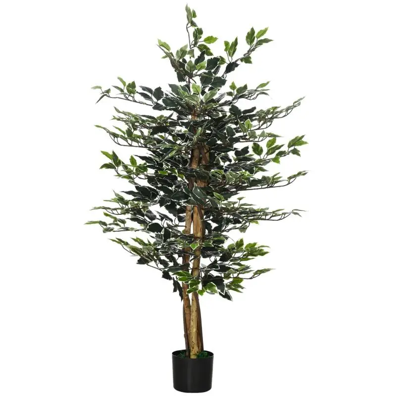 130 cm Artificial Ficus Plant with 702 Leaves and Pot – Home Decor – Diameter15x130 cm – Green