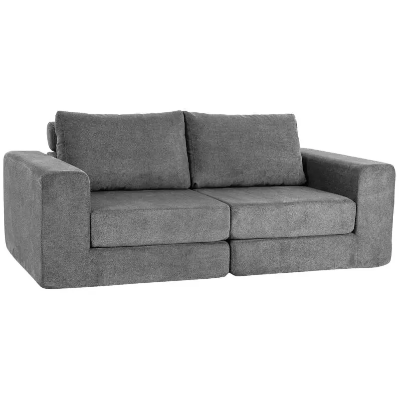 4-in-1 Grey 2-Seater Sofa Bed – Extendable/Folding Sofa with Cushions