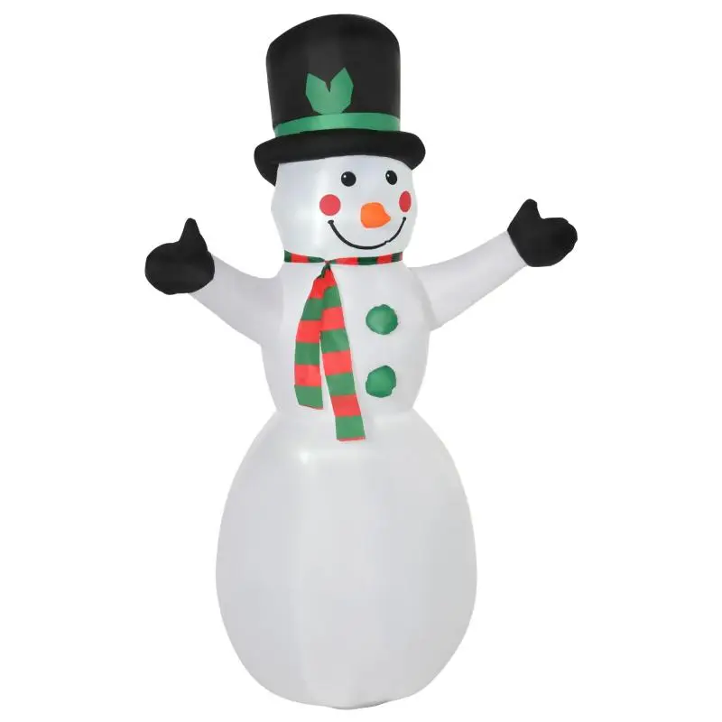 Snowman Christmas Decoration, incl. blower, colorful LEDs, self-inflating, 1 m, multicolored